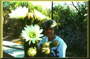 Jean and a desert flower.